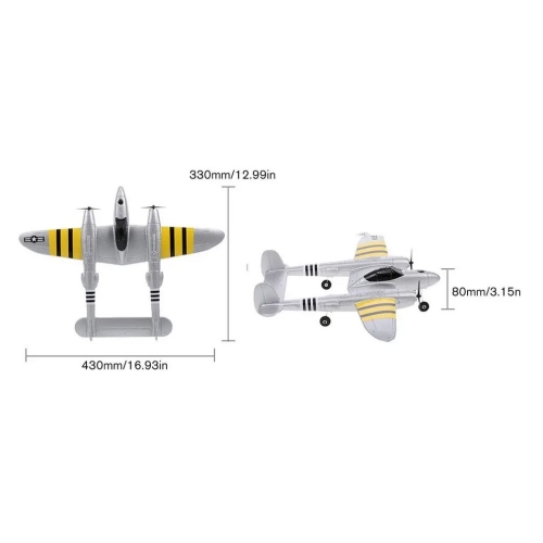 P-38 Lightning 2,4GHz RTF Rozpiętość 43cm